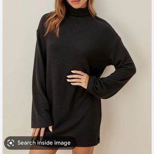 Reformation Black Turtleneck Dress